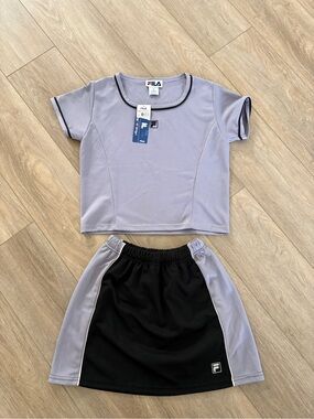 FILA Lavender and Black Two-Piece Athletic Set